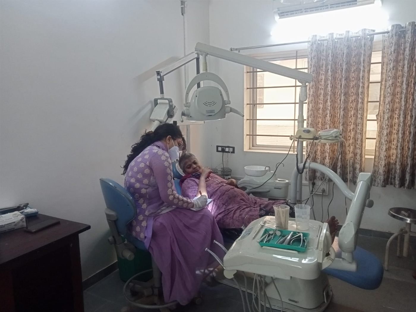 A patient resting during treatment at the centre